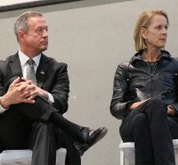 Former Maryland Governor Martin O'Malley and Torie Clarke (SAP) participate in the panel discussion.