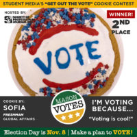 "Get out the vote" Cookie contest - 2nd price won by Sofia