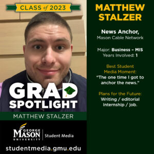 Matthew Stalzer - News Anchor, Mason Cable Network
