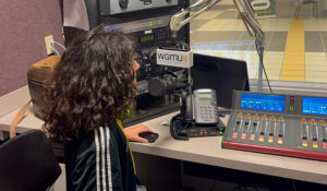 Campers learn how to produce a radio broadcast in the WGMU studios.